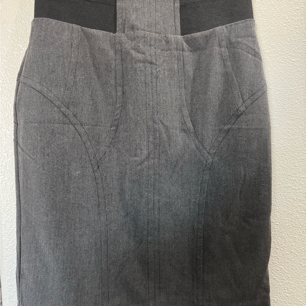 Worthington Gray Pencil Skirt Knee-Length Workwear